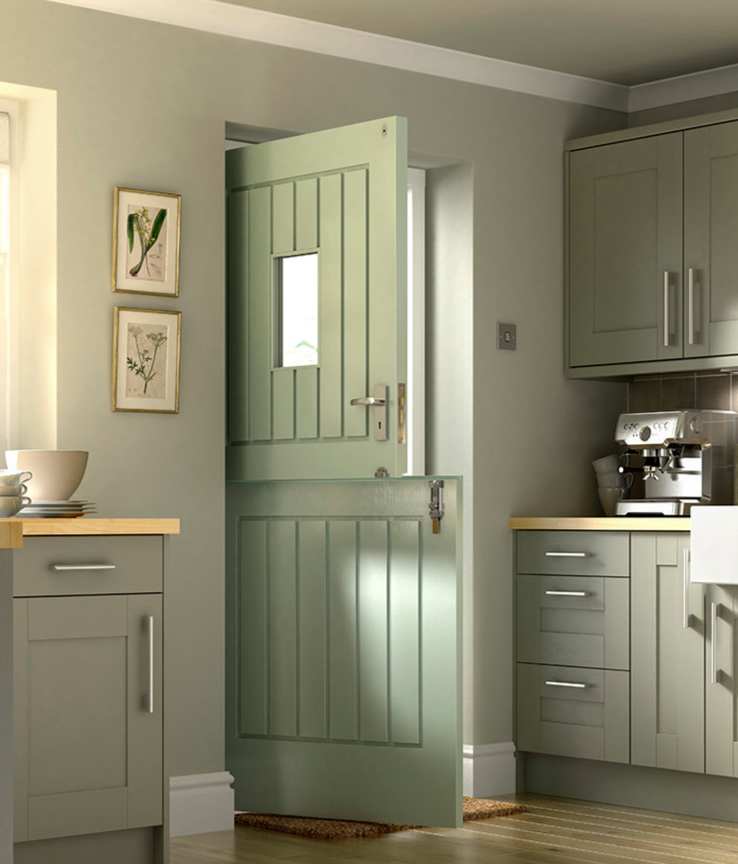 Solidor stable doors in period colours.