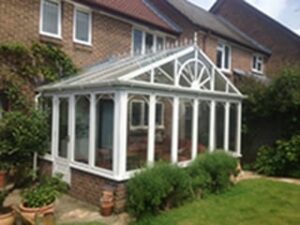 Picture of white PVCu conservatory.