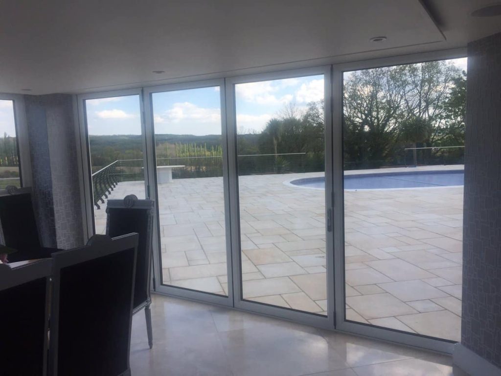 aluk bifolding door in white colour