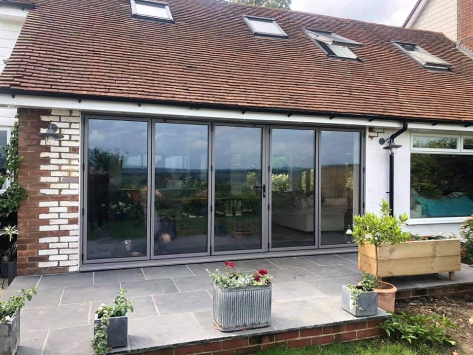 grey slimline bifolding doors in Sussex