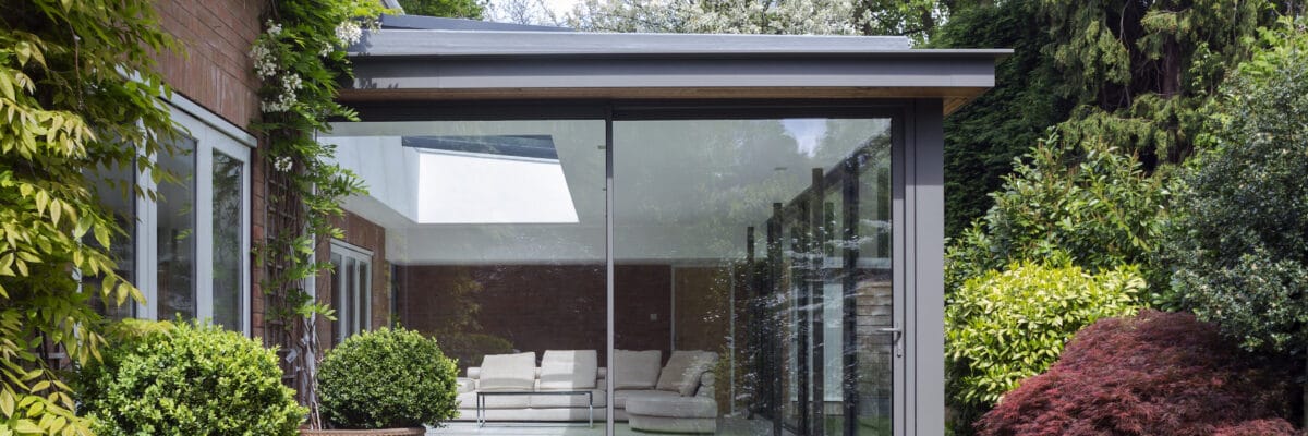 Visoglide branded sliding patio doors in a new extension