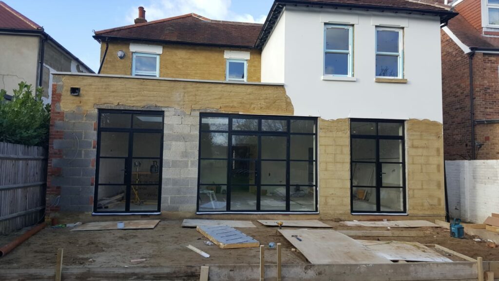 alitherm patio doors in a new extension