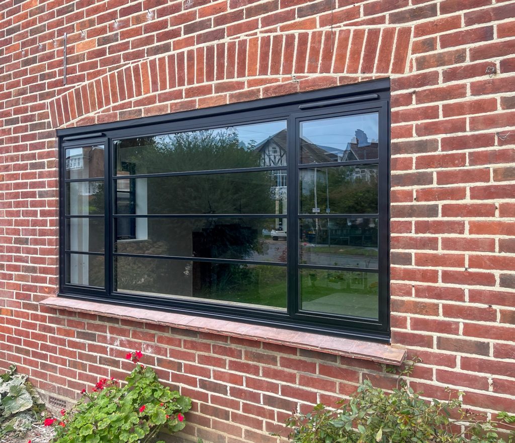heritage aluminium windows folkestone house close up of black lounge window